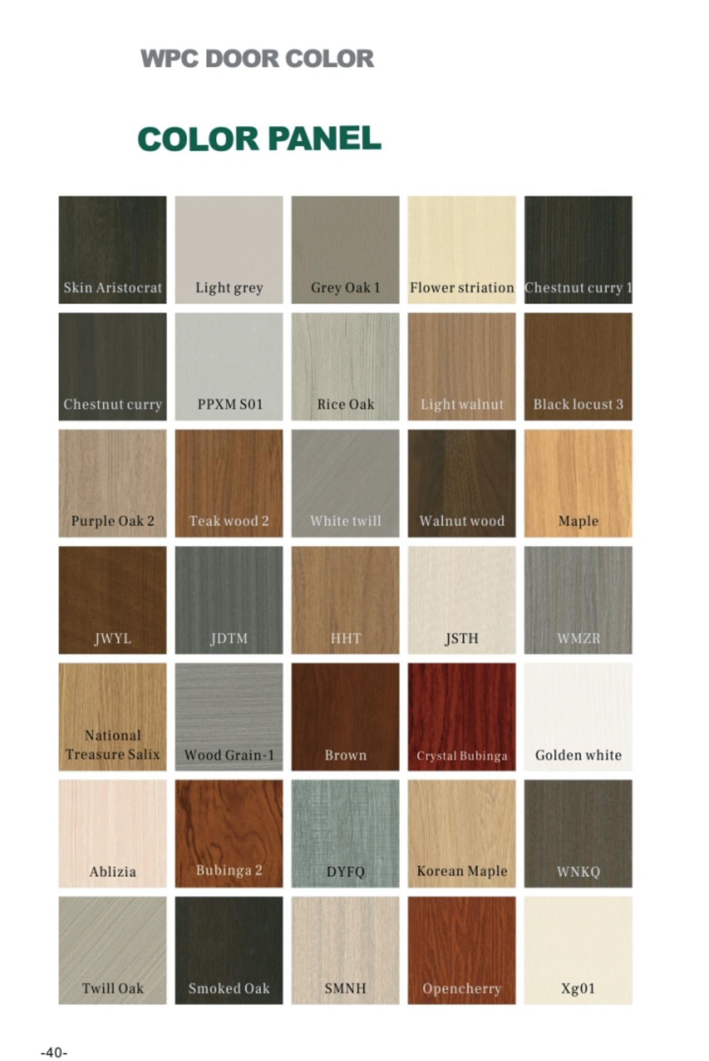 WPC DOOR COLOR COLOR PANEL
